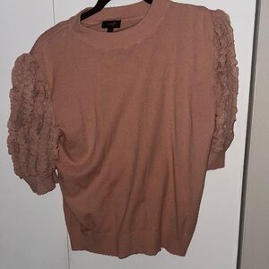 Ruffled Sleeve Sweater in Pink